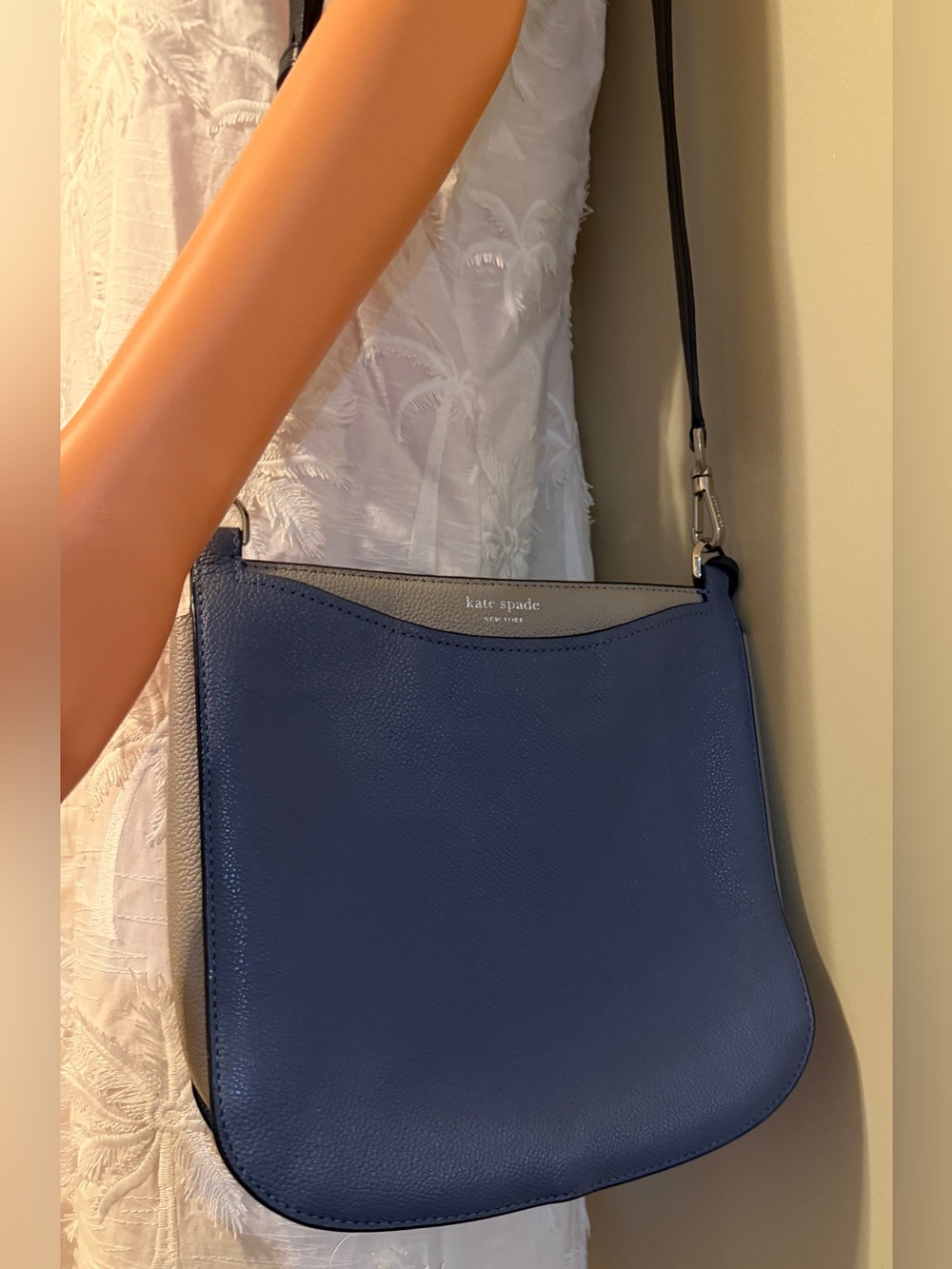 kate spade blue and gray leather crossbody bag - Picture 2 of 7